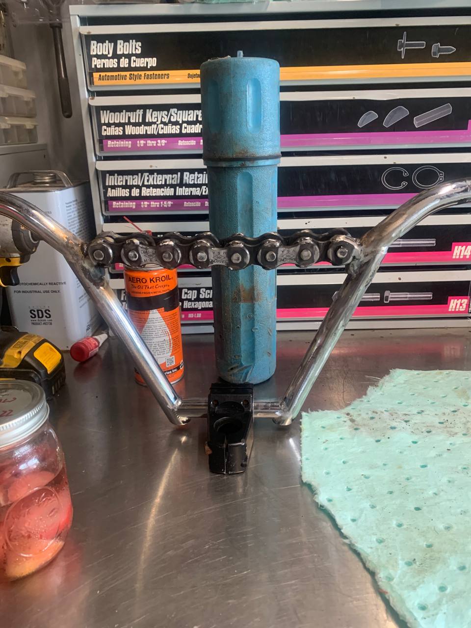 Custom bars with red stem