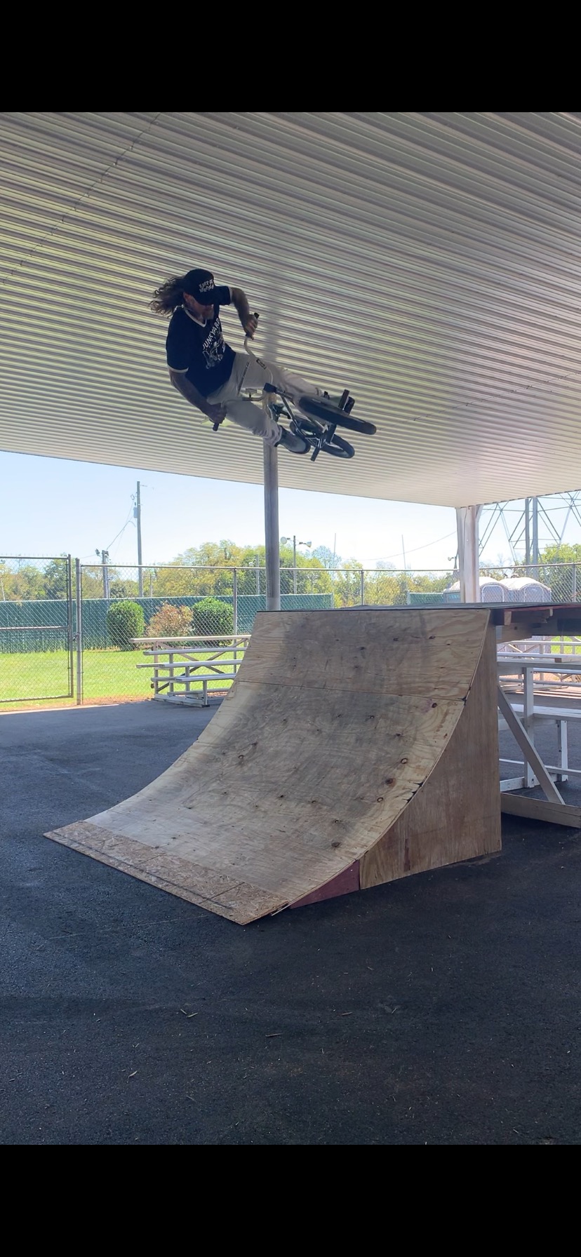 Catching air at the pavilion