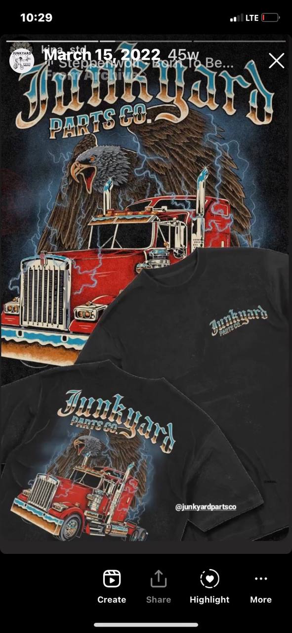 Eagle truck shirt - Junkyard Parts Co