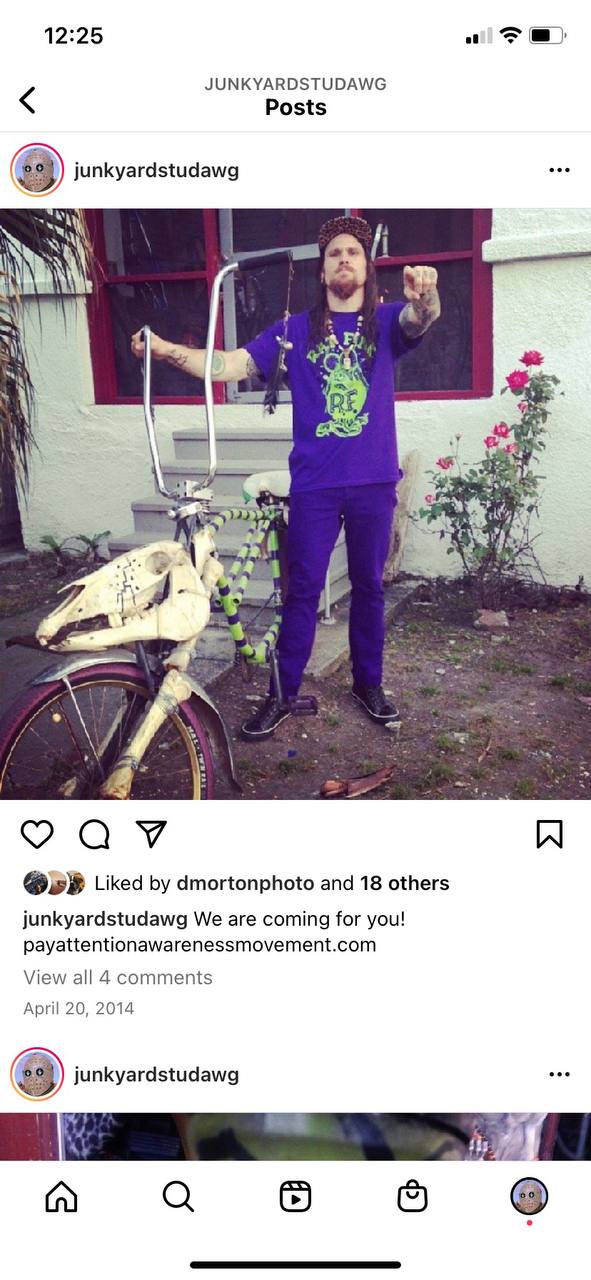 Founder with custom bike